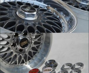 BBS RC 090 062 040 Adaptor + RS Center Caps Hex Nuts 17 18 Inch Bmw Style 5