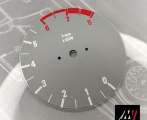 BMW E30 Gray RPM Cluster Face Inspired by the E46 M3 Cluster Design (B01 8000 Gray)