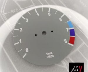 BMW E30 Gray RPM Cluster Face Inspired by the E46 M3 Cluster Design (B02 8000 Gray)