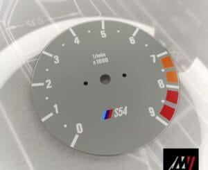 BMW E30 Gray RPM Cluster Face Inspired by the E46 M3 Cluster Design (B06 9000 Gray S52)