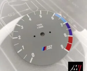 BMW E30 Gray RPM Cluster Face Inspired by the E46 M3 Cluster Design (B07 9000 Gray S52)