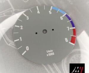 BMW E30 Gray RPM Cluster Face Inspired by the E46 M3 Cluster Design (C04 8000 Gray)