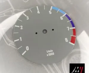 BMW E30 Gray RPM Cluster Face Inspired by the E46 M3 Cluster Design (C04 8000 Gray)