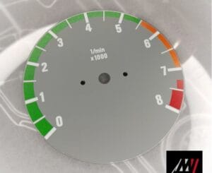 BMW E30 Gray RPM Cluster Face Inspired by the E46 M3 Cluster Design (D02 8000 Gray)