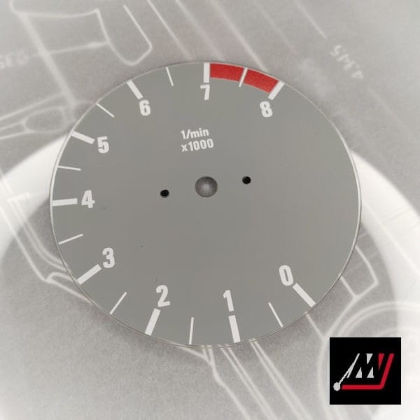 BMW E30 Gray RPM Cluster Face Inspired by the E46 M3 Cluster Design (D04 8000 Gray)