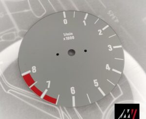 BMW E30 Gray RPM Cluster Face Inspired by the E46 M3 Cluster Design (D05 8000 Gray)