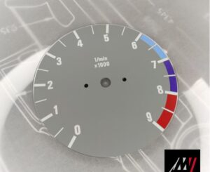 BMW E30 Gray RPM Cluster Face Inspired by the E46 M3 Cluster Design (D06 9000 Gray)