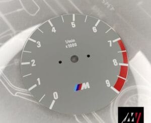 BMW E30 Gray RPM Cluster Face Inspired by the E46 M3 Cluster Design (D07 9000 Gray)