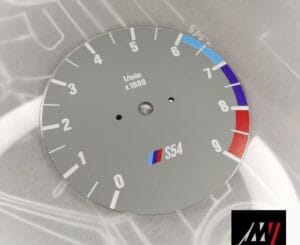 BMW E30 Gray RPM Cluster Face Inspired by the E46 M3 Cluster Design (E1 9000 Gray S54)