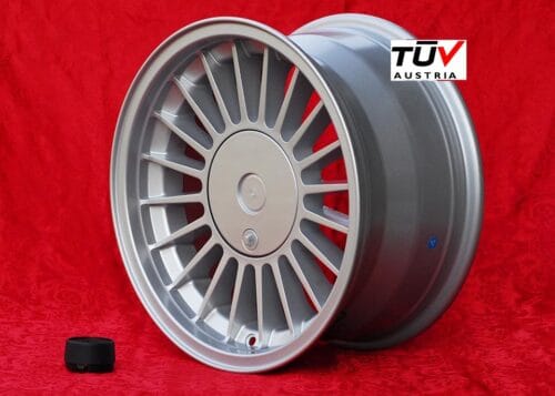 BMW Alpina Style 8x16 ET28 4x100 silver/black 3 E21, E30 (1 Piece)
