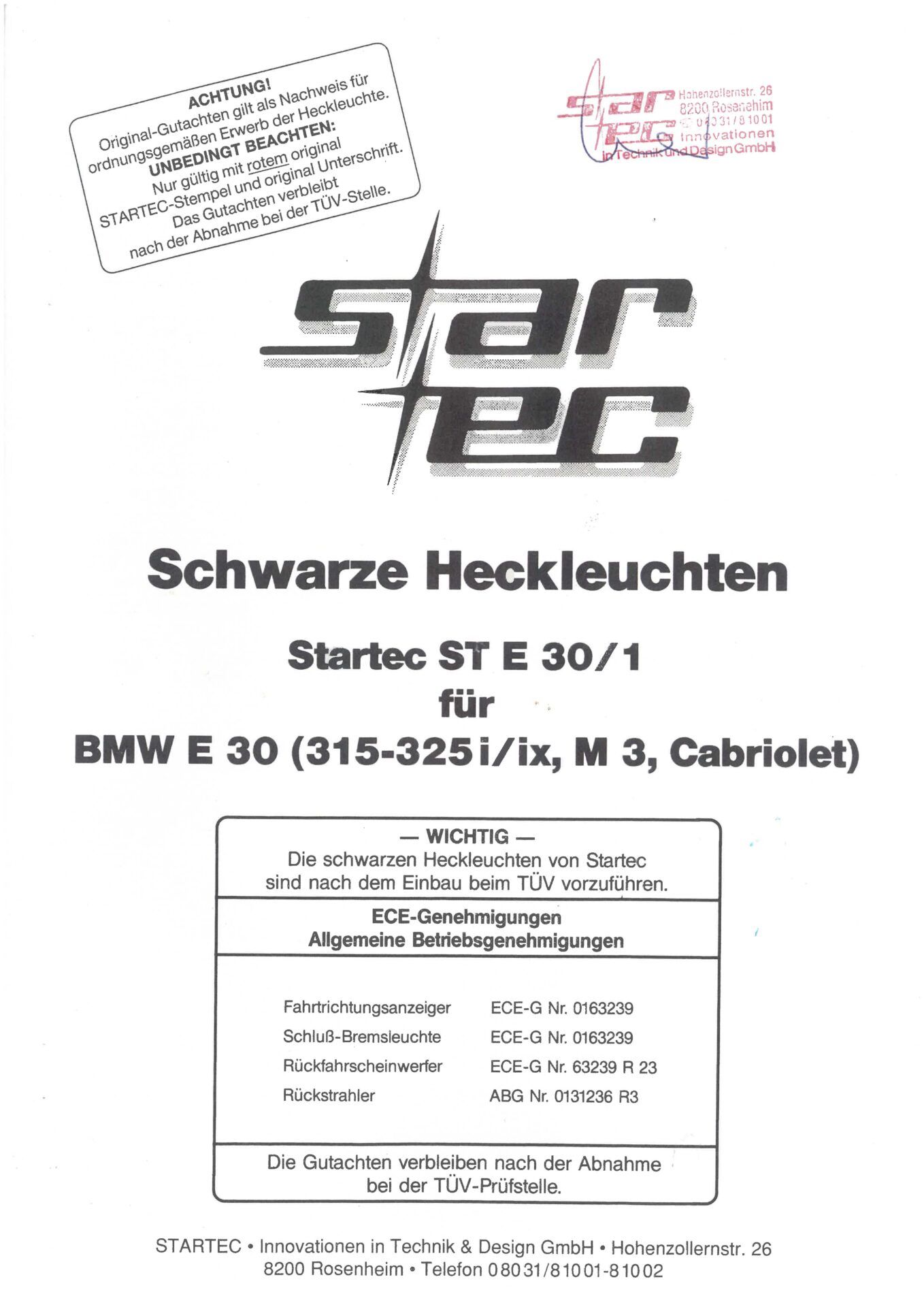 BMW E30 Original Startec Tail Lights Pre-facelift 1983-1987 - Image 17