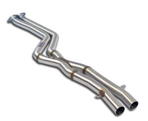 BMW E36 Supersprint "X-Pipe" 100% Stainless Steel "Twin Pipe" System, Oversize 2 x Ø54mm Full Kit Only The OEM Hanger of The Mid Exhaust Section From The "Z3 3.0i"Be Used