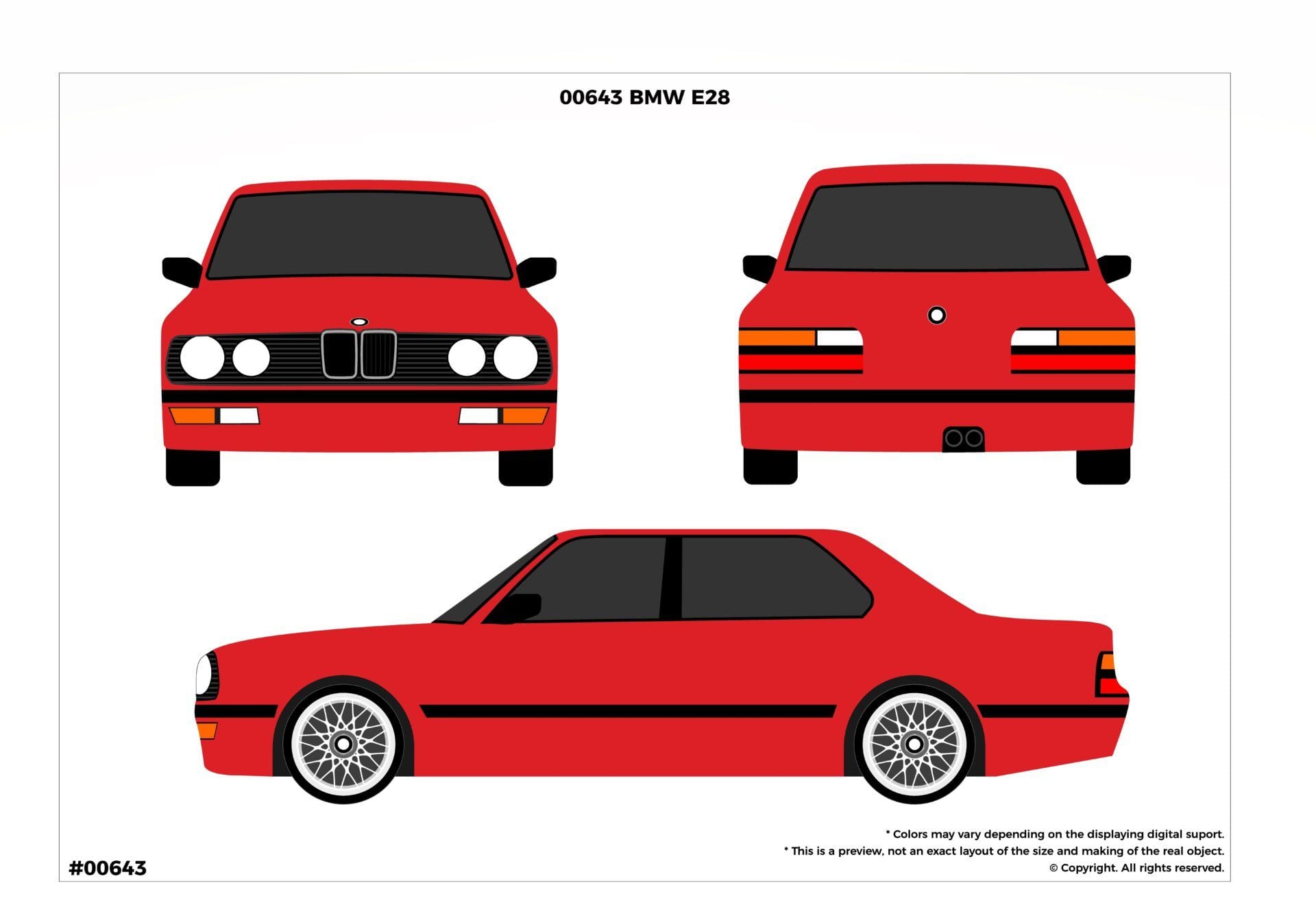 BMW E28 Design Your Own Custom Car Cover Indoor/Outdoor (Normal, Printed Sports, Printed Premium Covers)