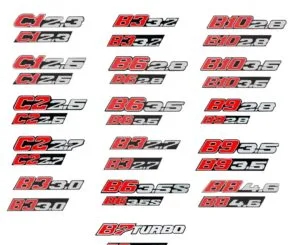 BMW Alpina Car Trim Emblems (Pair) Front and Rear