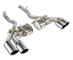 BMW M X Models BMW F97 X3 M BMW F97 X3 M (S58 - 480 Hp) 2020 - (with valve) SuperSprint Rear mufflers kit Right OO100 + Left OO100 with valves, Silver tips