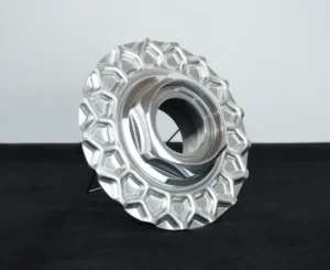 BBS RS 171mm Large Thread Center Caps – Aluminum Replica Waffle Plate & Hex Set (1/2 Height)