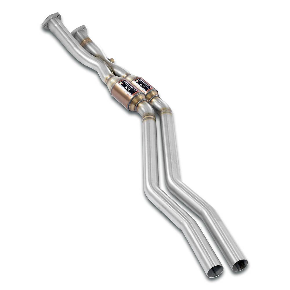 BMW E30 333i M30 (1985–1987) Supersprint Front Metallic Catalytic Converter Right - Left + "X-Pipe"