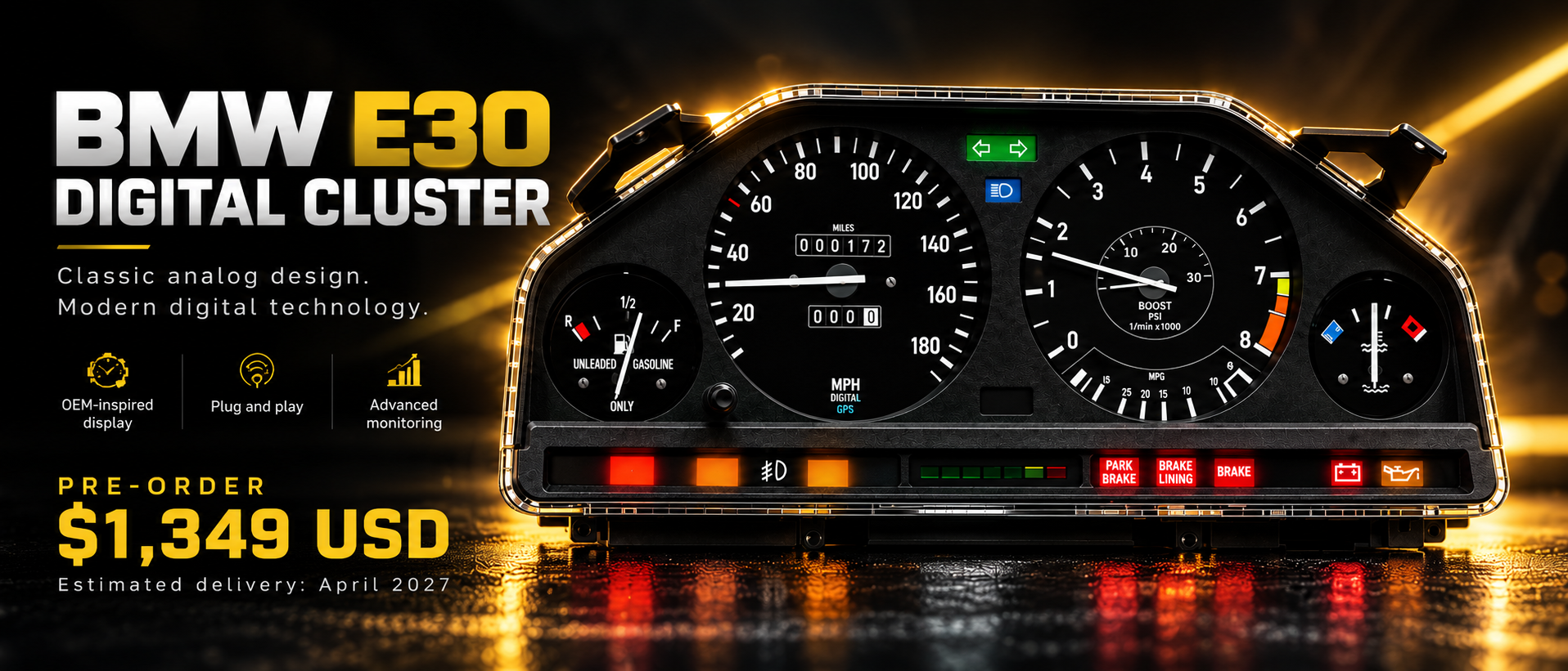 BMW E30 Digital Cluster pre-order